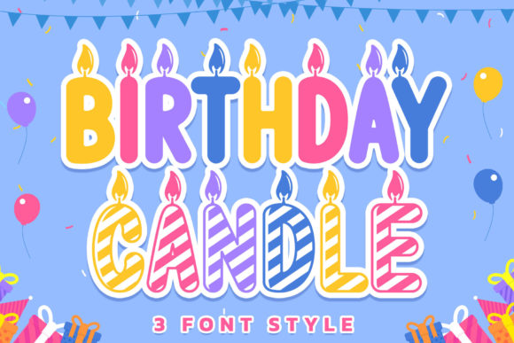 Birthday Candle Font for Handmade Creations